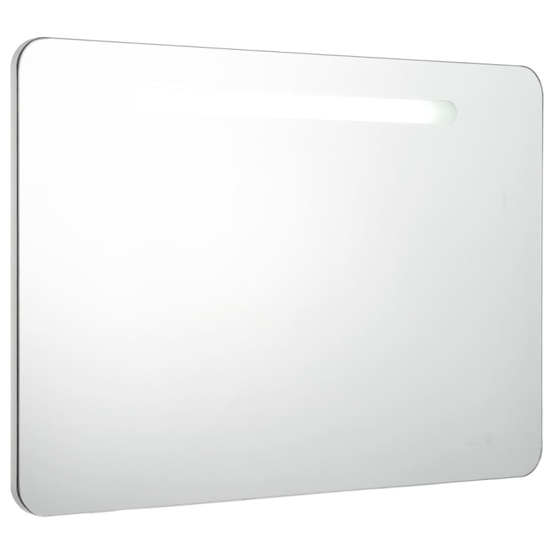 Armoire de salle de bain à miroir LED 80x9,5x55 cm 