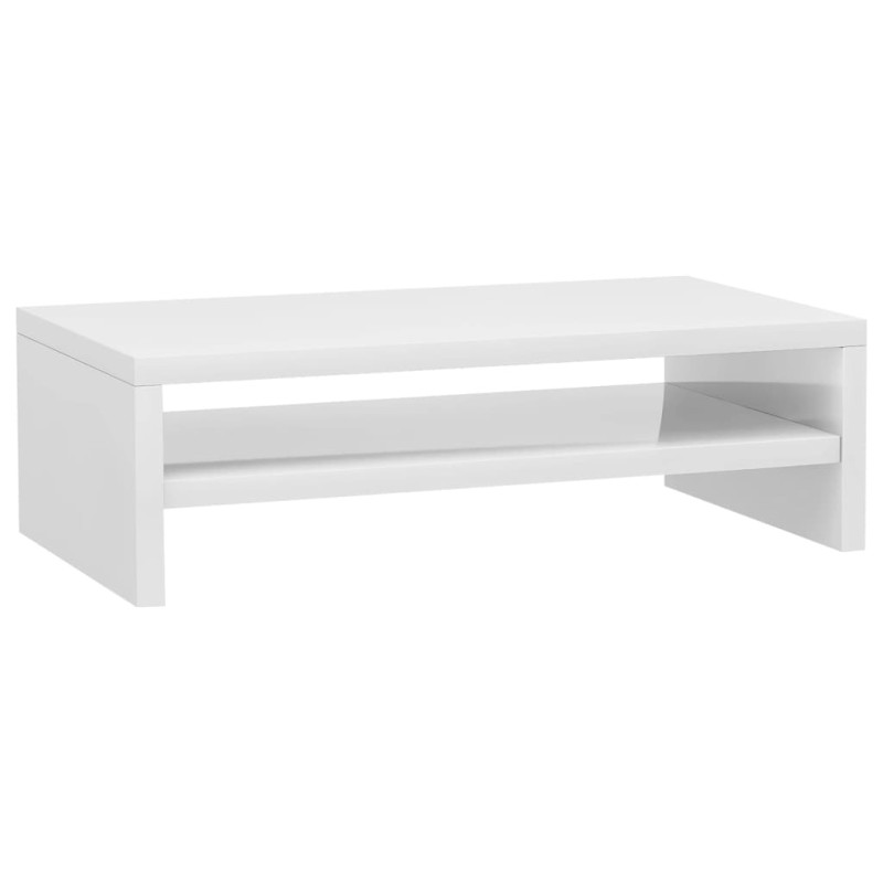 Support de moniteur Blanc brillant 42x24x13cm Bois d ingénierie