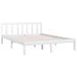 Cadre de lit sans matelas blanc bois massif 140x190 cm