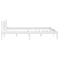 Cadre de lit sans matelas blanc bois massif 140x190 cm