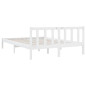 Cadre de lit sans matelas blanc bois massif 140x190 cm