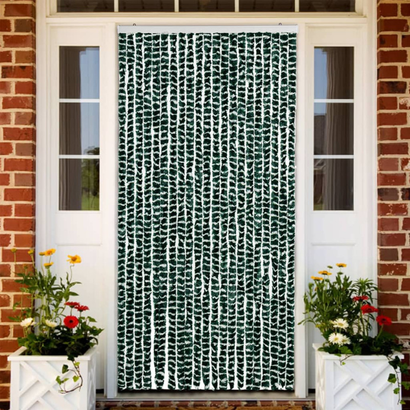 Moustiquaire Vert et blanc 90x220 cm Chenille