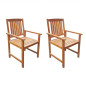 Chaises de jardin lot de 2 Bois d acacia massif Marron