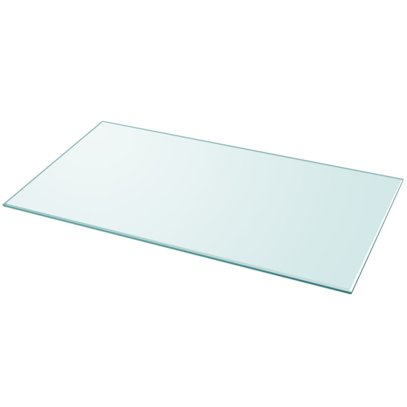 Dessus de table rectangulaire en verre trempé 1200 x 650 mm