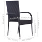 Chaises empilables d extérieur lot de 6 Résine tressée Noir