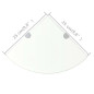 Étagères d angle 2 pcs et supports Verre Transparent 25x25 cm