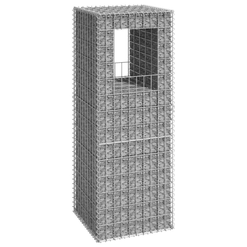 Poteau à panier de gabion 50x50x140 cm Fer