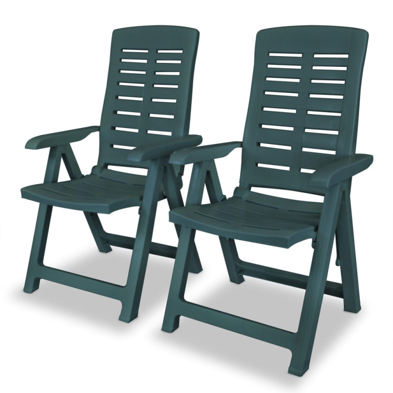 Chaises inclinables de jardin lot de 2 Plastique Vert