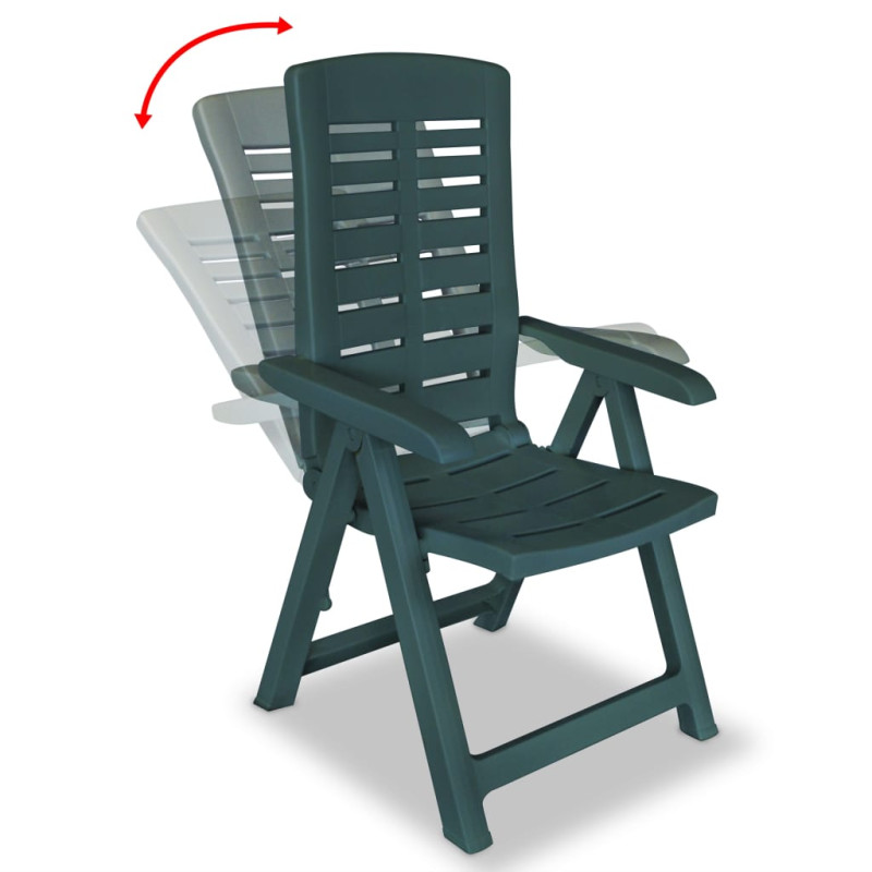 Chaises inclinables de jardin lot de 2 Plastique Vert