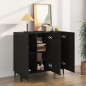 Buffet noir 90x34x80 cm bois d ingénierie