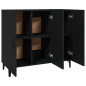 Buffet noir 90x34x80 cm bois d ingénierie