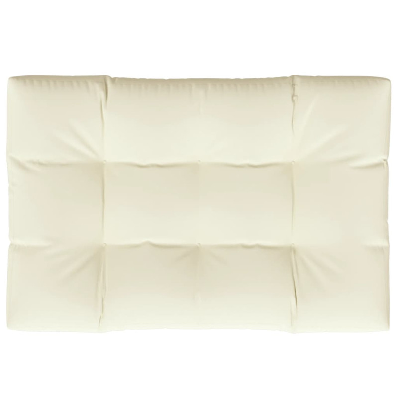 Coussin de palette crème 120x80x12 cm tissu