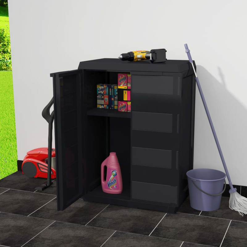 Armoire de rangement de jardin avec 1 étagère Noir