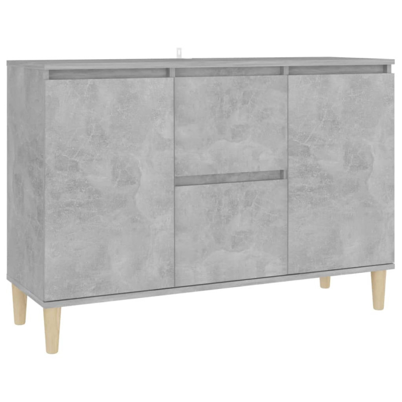 Buffet gris béton 101x35x70 cm bois d ingénierie