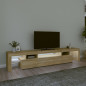 Meuble TV avec lumières LED Chêne sonoma 215x36,5x40 cm