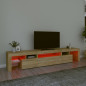 Meuble TV avec lumières LED Chêne sonoma 215x36,5x40 cm