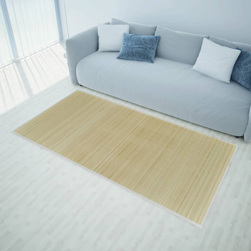 Tapis en bambou naturel à latte rectangulaire 120 x 180 cm