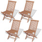 Chaises pliables de jardin lot de 4 Bois de teck solide 