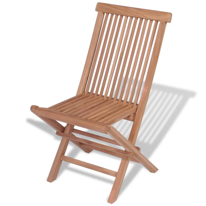 Chaises pliables de jardin lot de 4 Bois de teck solide 