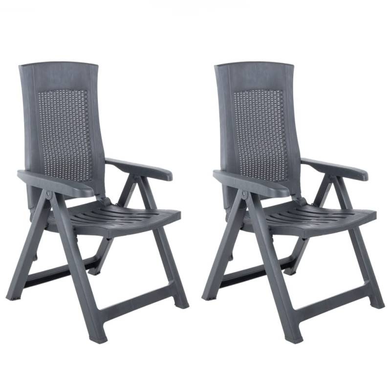 Chaises inclinables de jardin lot de 2 Plastique Anthracite