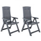 Chaises inclinables de jardin lot de 2 Plastique Anthracite