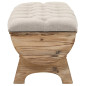 Banc de rangement Bois massif et tissu 103 x 51 x 44 cm