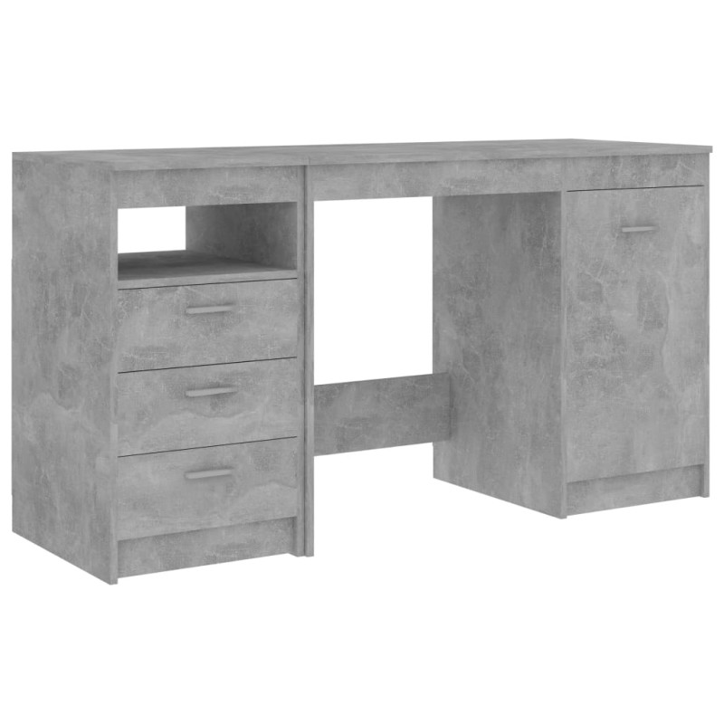 Bureau Gris béton 140x50x76 cm Bois d’ingénierie