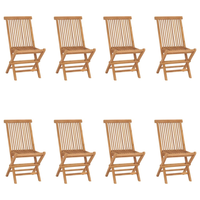 Chaises pliables de jardin lot de 8 Bois de teck solide