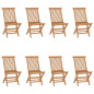 Chaises pliables de jardin lot de 8 Bois de teck solide