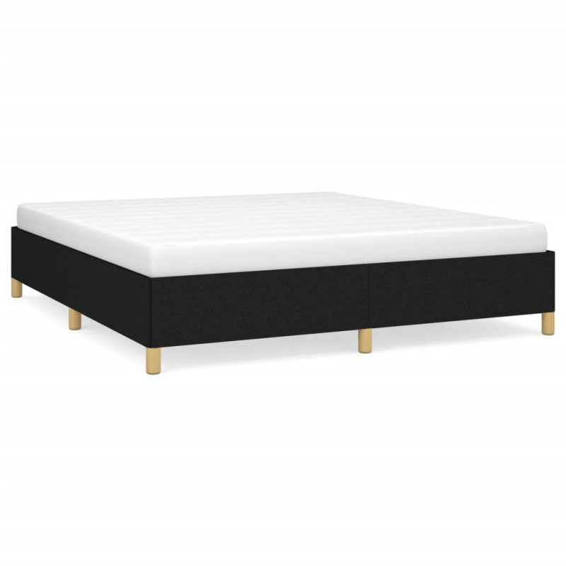 Cadre de lit sans matelas noir 160x200 cm tissu