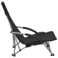 Chaises de plage pliables lot de 2 Noir Tissu