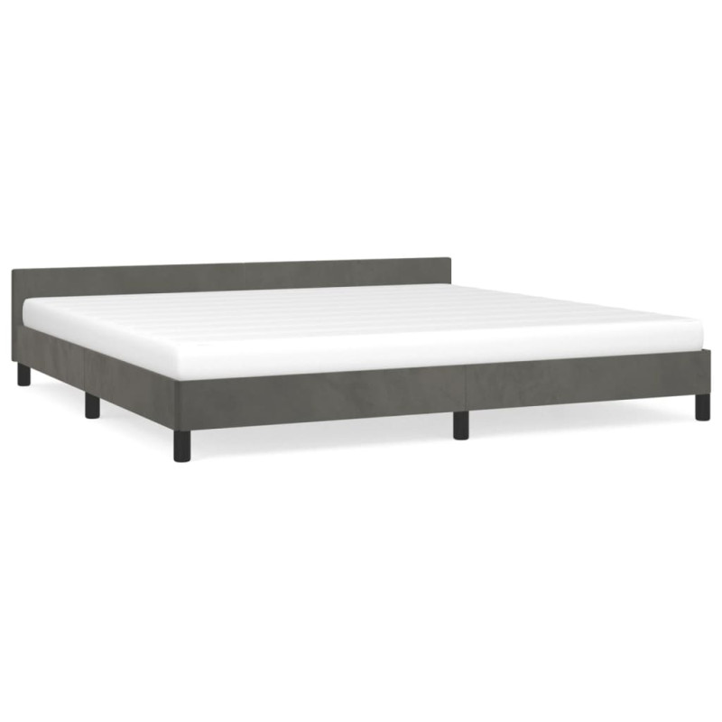 Cadre de lit sans matelas gris foncé 200x200 cm velours