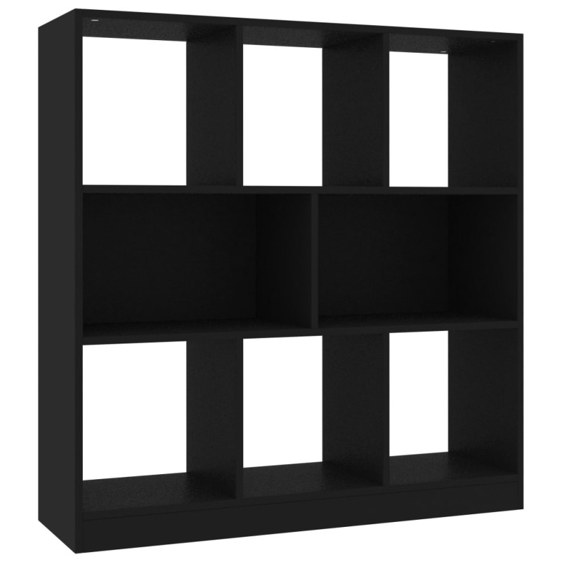 Bibliothèque Noir 97,5x29,5x100 cm Bois d ingénierie