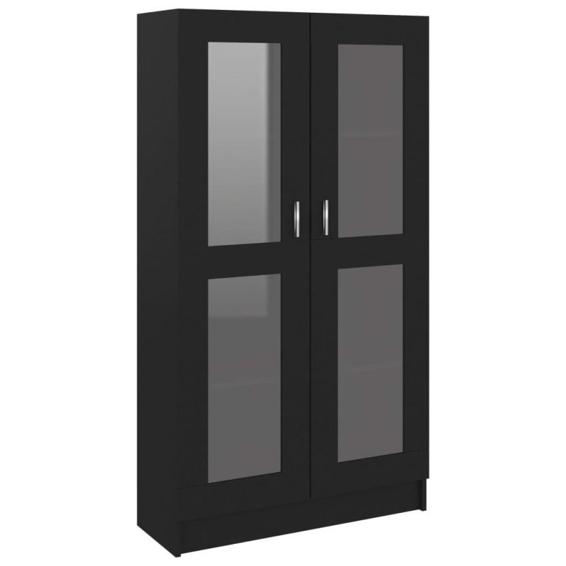 Armoire à vitrine Noir 82,5x30,5x150 cm Bois d ingénierie