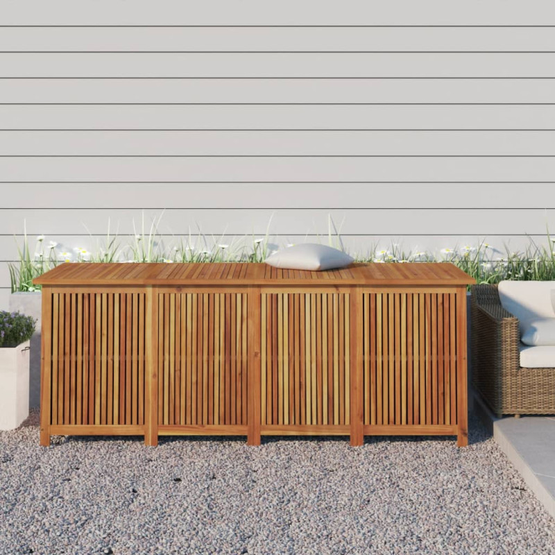 Boîte de rangement de jardin 200x80x75 cm bois massif d acacia 