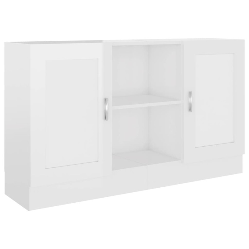 Buffet Blanc brillant 120x30,5x70 cm Bois d ingénierie