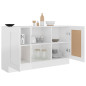 Buffet Blanc brillant 120x30,5x70 cm Bois d ingénierie