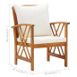 Chaises de jardin avec coussins lot de 2 Bois d acacia massif