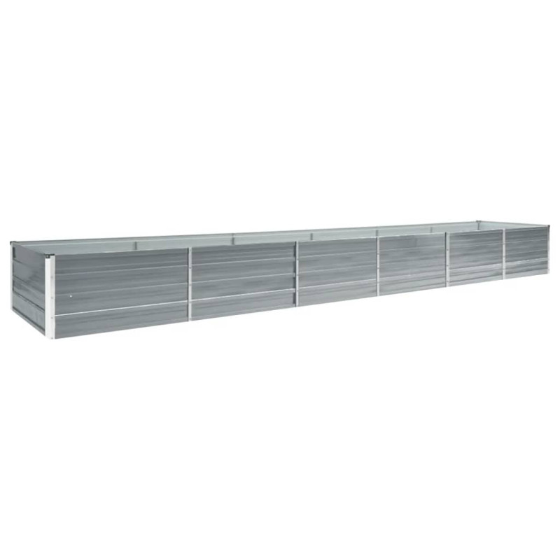 Lit surélevé de jardin Acier galvanisé 480x80x45 cm Gris