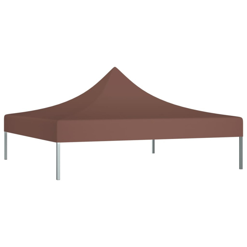 Toit de tente de réception 3x3 m Marron 270 g m²