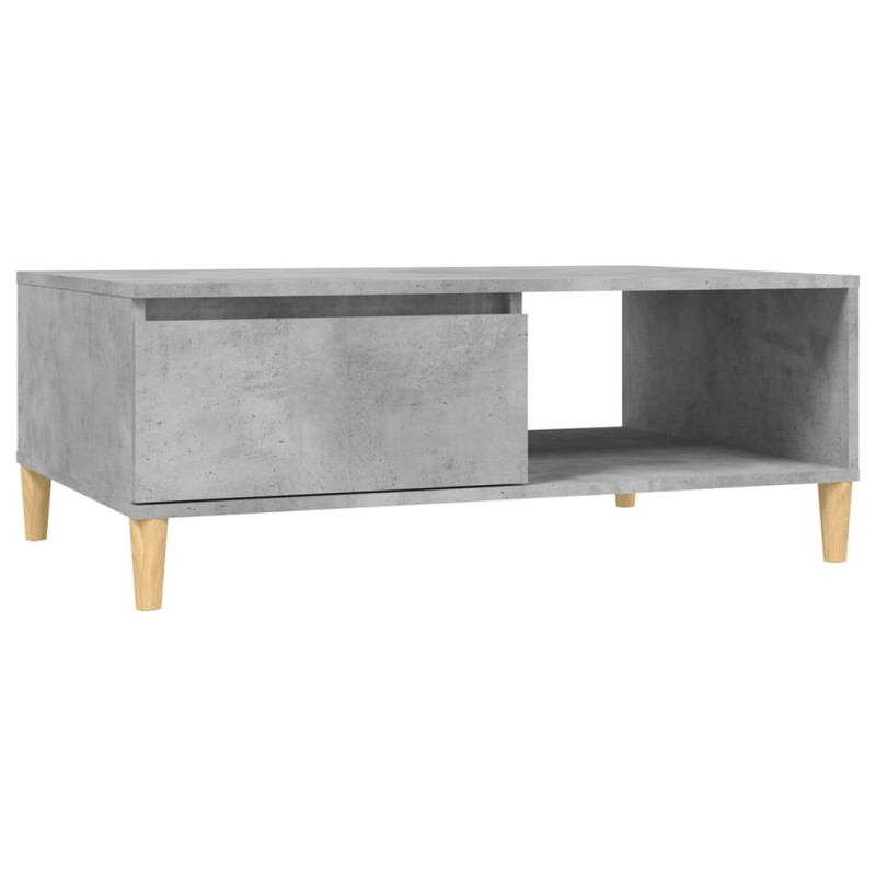 Table basse gris béton 90x60x35 cm bois d ingénierie