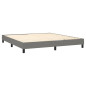 Cadre de lit sans matelas gris foncé 180x200 cm tissu