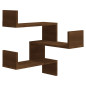 Étagères d angle murales 2 pcs Chêne marron 40x40x50 cm Bois