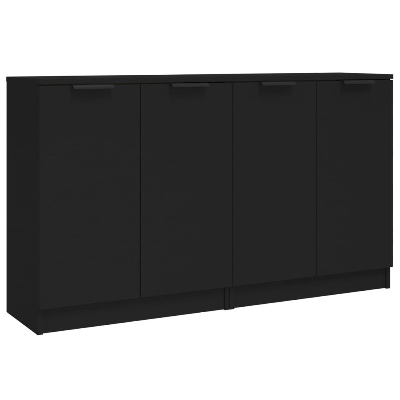 Buffets 2 pcs Noir 60x30x70 cm Bois d ingénierie