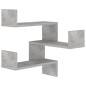 Étagères murales d angle 2 pcs Gris béton Bois d’ingénierie