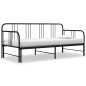 Cadre de canapé lit extensible sans matelas Noir Métal 90x200cm