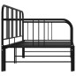 Cadre de canapé lit extensible sans matelas Noir Métal 90x200cm