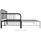 Cadre de canapé lit extensible sans matelas Noir Métal 90x200cm