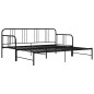 Cadre de canapé lit extensible sans matelas Noir Métal 90x200cm