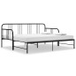 Cadre de canapé lit extensible sans matelas Noir Métal 90x200cm